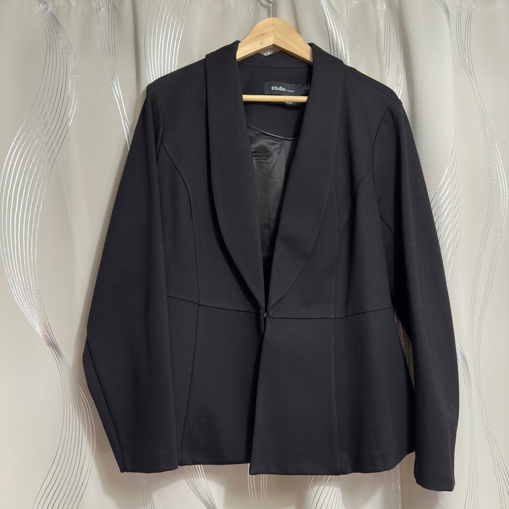 Black Torrid Studio Luxe Ponte Peplum Blazer